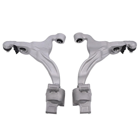 Infiniti Q50 front lower control arm pair showing both suspension wishbones