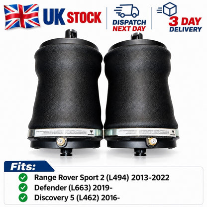 2X Rear Air Suspension Spring Bag Bellow For Range Rover L494 L642 L663 LR044853